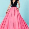 Tiffany Designs - 16200 Plunging V-Neck Two-Toned Ballgown Formal Gowns
