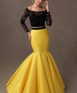 Tiffany Designs - 16240 Scalloped Off Shoulder Mermaid Gown Formal Gowns