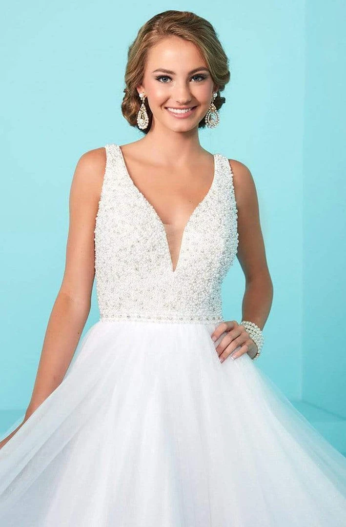 Tiffany Designs - 16241 Sparkling V-Neck Tulle Long Evening Gown 4 Tiffany Designs - 16241 Sparkling V-Neck Tulle Long Evening Gown