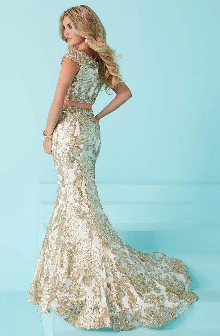 Tiffany Designs - 16243 Attractive Off-Shoulder Two Piece Floral Dress 4 Tiffany Designs - 16243 Attractive Off-Shoulder Two Piece Floral Dress