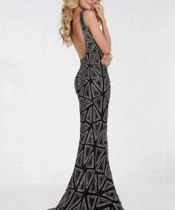 Tiffany Designs - 16262 Geometric Beaded Sleeveless Mermaid Gown Formal Gowns