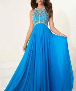 Tiffany Designs - 16275 Sleeveless Crystal Foliage A-Line Gown Formal Gowns