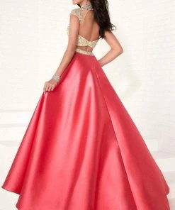 Tiffany Designs - 16277 Cap Sleeve Illusion Choker Mikado Gown Formal Gowns