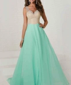 Tiffany Designs - 16295 Sleeveless Crystal Bodice Chiffon Gown