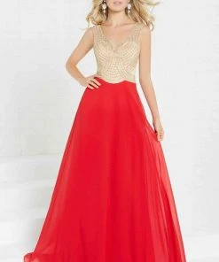 Tiffany Designs - 16295 Sleeveless Crystal Bodice Chiffon Gown