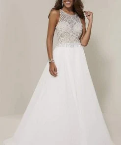 Tiffany Designs - 16337 Beaded Lattice Halter Chiffon A-Line Gown 9 Tiffany Designs - 16337 Beaded Lattice Halter Chiffon A-Line Gown