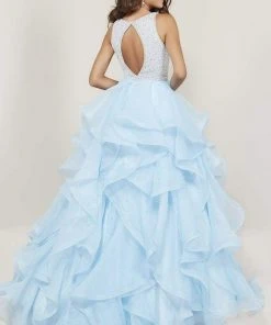 Tiffany Designs - 16338 Beaded Bodice Keyhole Cutout Organza Ballgown Formal Gowns