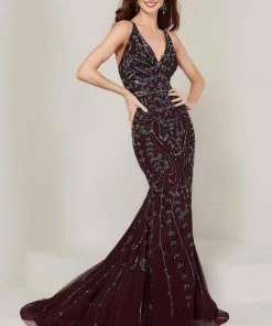 Formal Gowns Tiffany Designs - 16349 Strappy Beaded V-Neck Mermaid Gown
