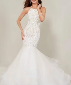 Tiffany Designs - 16359 Sequined Halter Tulle Mermaid Dress 7 Tiffany Designs - 16359 Sequined Halter Tulle Mermaid Dress