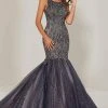 Tiffany Designs - 16370 Beaded Cutout Back Glitter Mermaid Gown 1 Tiffany Designs - 16370 Beaded Cutout Back Glitter Mermaid Gown