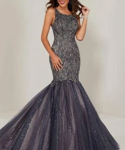 Tiffany Designs - 16370 Beaded Cutout Back Glitter Mermaid Gown