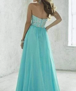 Tiffany Designs - 46011 Ornate Sweetheart Crystal Chiffon Evening Gown