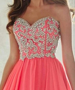 Tiffany Designs - 46011 Ornate Sweetheart Crystal Chiffon Evening Gown