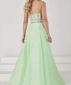 Formal Gowns Tiffany Designs - 46016 Embellished Gossamer Sweetheart A-Line Evening Gown
