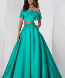 Tiffany Designs - 46134 Off-Shoulder Two-Piece Ballgown Formal Gowns