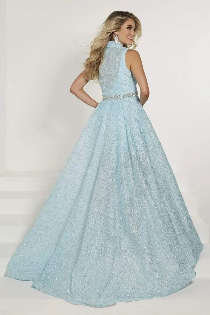 Formal Gowns Tiffany Designs - 46152 Lace Deep V-neck Dress With Detachable Jacket 6 Formal Gowns Tiffany Designs - 46152 Lace Deep V-neck Dress With Detachable Jacket