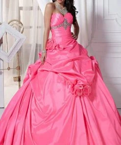 Formal Gowns Tiffany Designs - 56216 Rosette Accented Strapless Ballgown