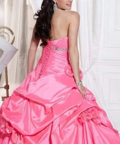 Formal Gowns Tiffany Designs - 56216 Rosette Accented Strapless Ballgown