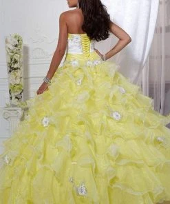 Formal Gowns Tiffany Designs - 56226 Strapless Floral Appliqued Ballgown