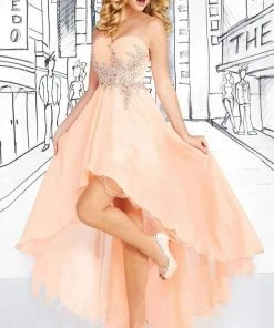 Tiffany Homecoming - 16042 Ruched Asymmetric High Low Dress Formal Gowns
