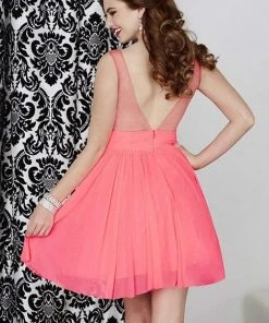Tiffany Homecoming - 27057 Elegant V- Neckline Flowy Dress Cocktail Dresses