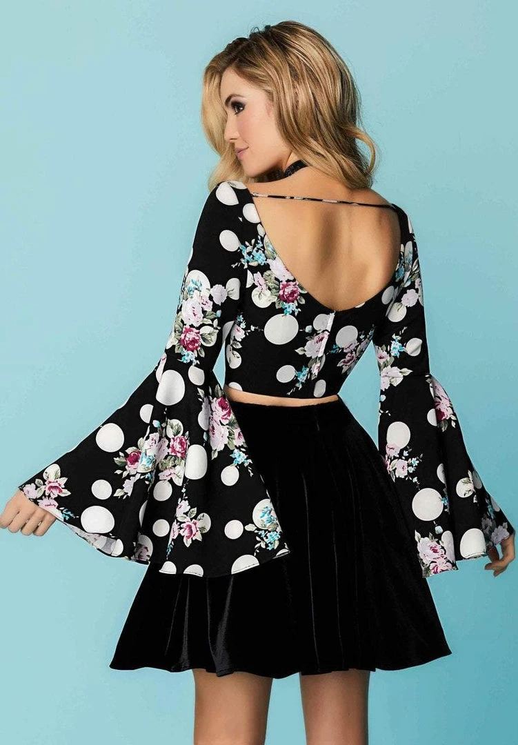 Cocktail Dresses Tiffany Homecoming - 27161 Two Piece Printed Velvet A-line Dress 5 Cocktail Dresses Tiffany Homecoming - 27161 Two Piece Printed Velvet A-line Dress