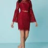 Cocktail Dresses Tiffany Homecoming - 27185 Bell Sleeve Illusion Floral Lace Two-Piece Dress 1 Cocktail Dresses Tiffany Homecoming - 27185 Bell Sleeve Illusion Floral Lace Two-Piece Dress