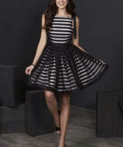 Tiffany Homecoming - 27198 Sleeveless Striped Organza A-line Dress 7 Tiffany Homecoming - 27198 Sleeveless Striped Organza A-line Dress