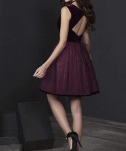 Cocktail Dresses Tiffany Homecoming - 27228 Velvet Deep V-neck Tulle A-line Dress 7 Cocktail Dresses Tiffany Homecoming - 27228 Velvet Deep V-neck Tulle A-line Dress