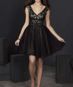 Tiffany Homecoming - 27240 Cap Sleeve Beaded Bodice Chiffon Dress Cocktail Dresses