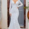 Formal Gowns Wilderly Bride By Allure Bridals - Lace Mermaid Bridal Gown F166 - 1 Pc Nude/Champagne/Ivory In Size 6 Available