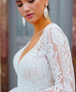 Formal Gowns Wilderly Bride By Allure Bridals - Lace Mermaid Bridal Gown F166 - 1 Pc Nude/Champagne/Ivory In Size 6 Available