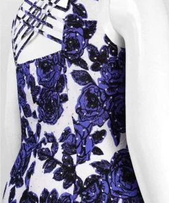 Adrianna Papell - 12249891 Strappy Floral V Neck Cocktail Dress - 1 Pc IVORY MULTI In Size 18W Available