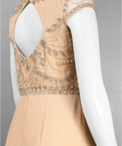 Adrianna Papell - 191910700 Ornate Cap Sleeve Cutout Dress