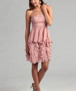 Adrianna Papell - 231M26730 Ruched Bodice Flutter Panel Chiffon Dress.