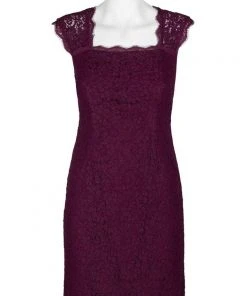 Adrianna Papell - 41895460 Floral Lace Square Neck Cutout Dress