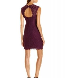 Adrianna Papell - 41895460 Floral Lace Square Neck Cutout Dress