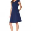 Adrianna Papell - AP1D101248 V-Neck Cap Sleeves A-Line Dress