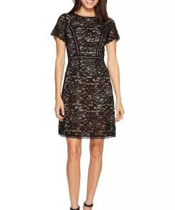 Adrianna Papell - AP1D101817 Lace Illusion Jewel Cocktail Dress