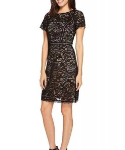 Adrianna Papell - AP1D101817 Lace Illusion Jewel Cocktail Dress