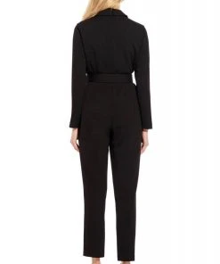 Adrianna Papell - AP1D102936 Collared V-neck Stretch Crepe Jumpsuit