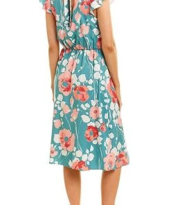 Adrianna Papell AP1D104148 - Floral Cap Sleeved Midi Dress