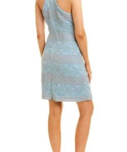 Adrianna Papell AP1D104164 - Jewel Neck Sleeveless Short Laced Dress