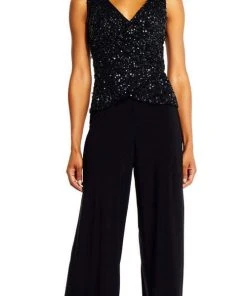 Adrianna Papell - AP1E201490 Sequined Jersey Jumpsuit