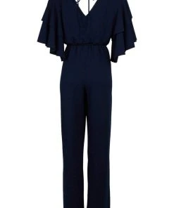 Adrianna Papell - AP1E203073 Flutter Sleeve Stretch Crepe Jumpsuit