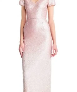 Adrianna Papell - AP1E203460 Sequin Embellished V-Neck Dress
