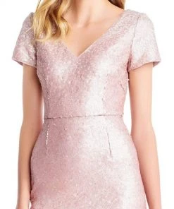 Adrianna Papell - AP1E203460 Sequin Embellished V-Neck Dress