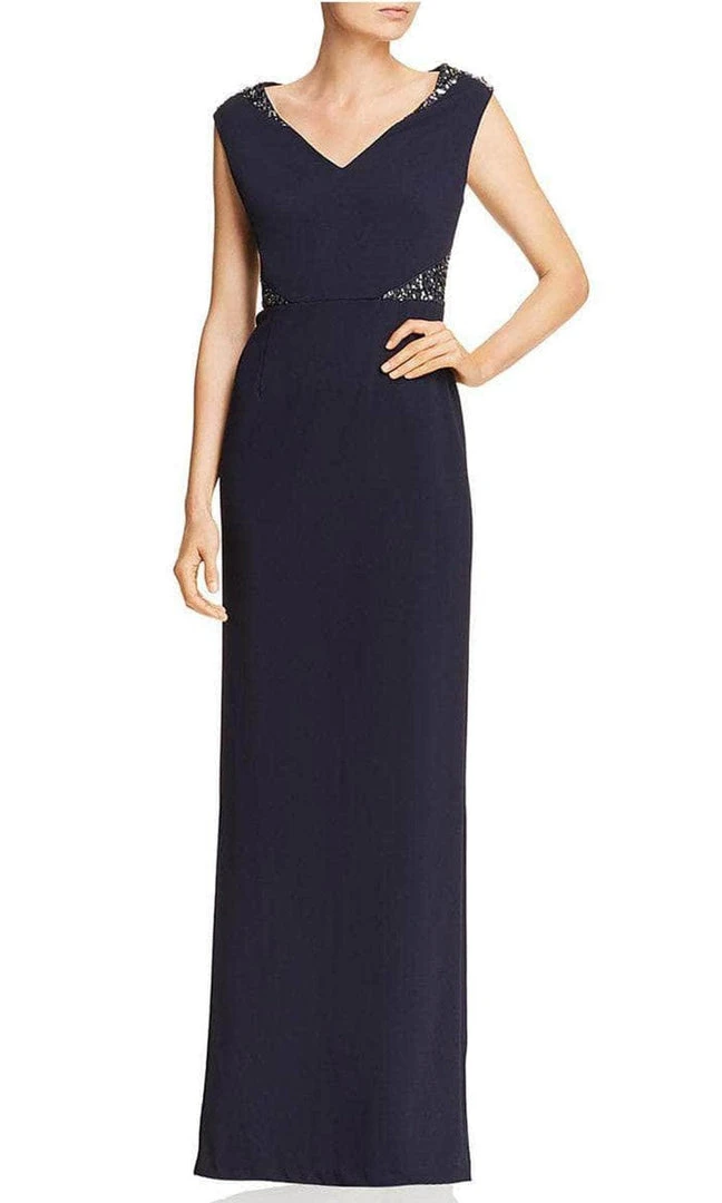 Adrianna Papell AP1E204021 - V-Neck Back Slit Formal Gown 3 Adrianna Papell AP1E204021 - V-Neck Back Slit Formal Gown