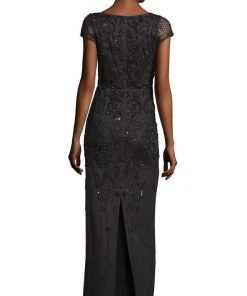 Adrianna Papell - AP1E204272 Beaded Scoop Neck Sheath Dress