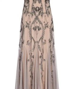 Adrianna Papell - AP1E204586 Embellished V-neck Trumpet Dress